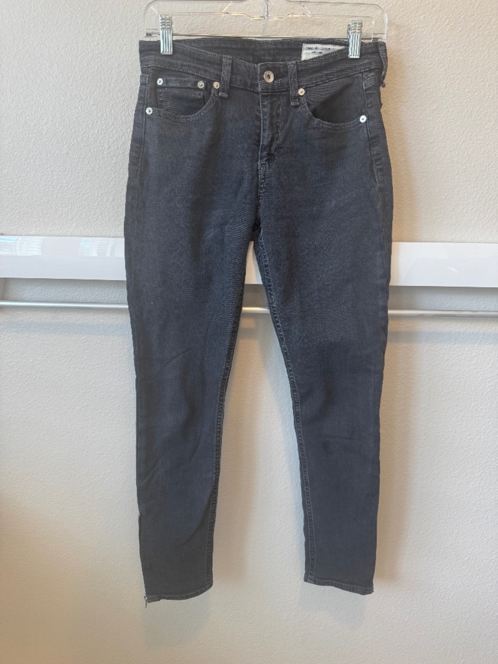 AG Adriano Goldschmied Ex-Boyfriend Slim Jeans 25R Blue Raw Hem Stretch Denim